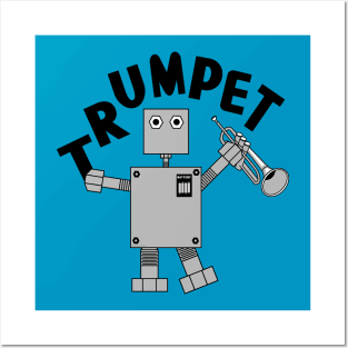 Trumpet Robot Text Posters and Art